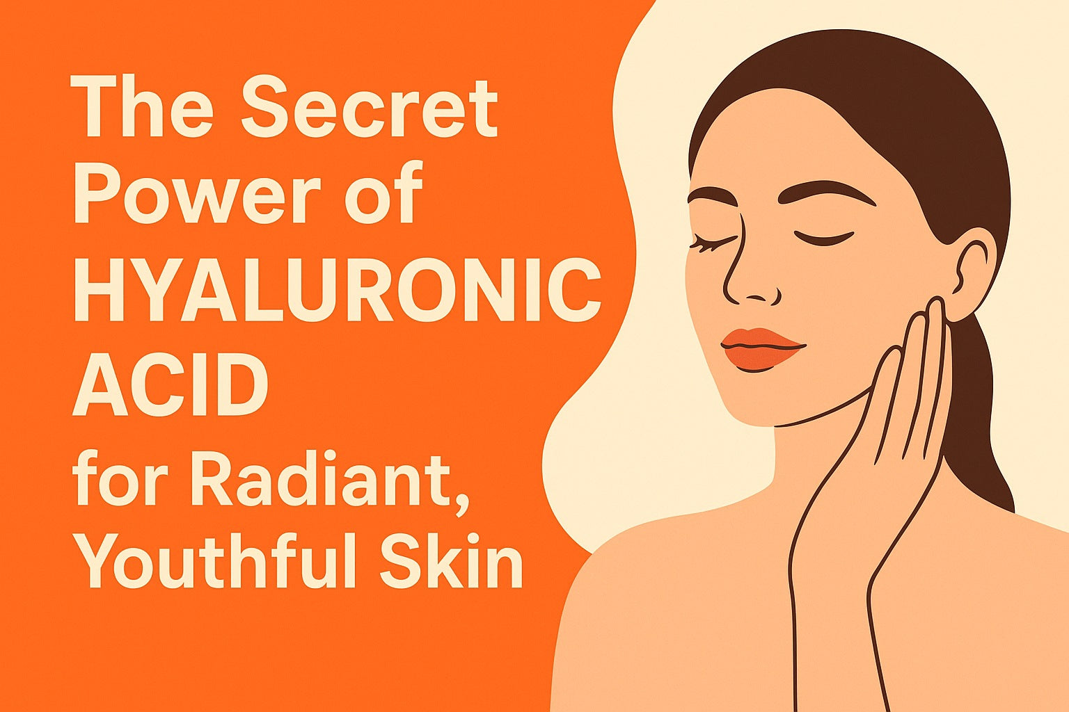 women with radiant skin and the text on the left The secret  power of hyaluronic acid for radiant  youthful skin