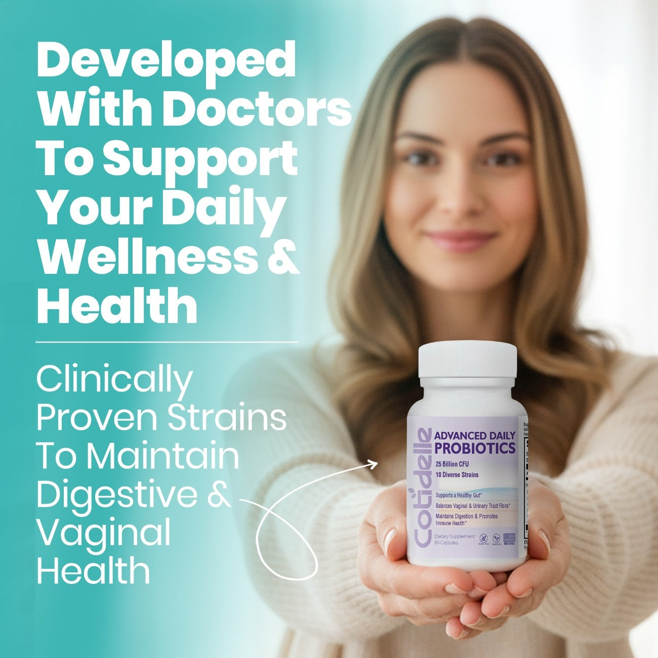 Advanced Women’s Probiotic for Gut Health, Vaginal Microbiome, UTI & Immunity Support
